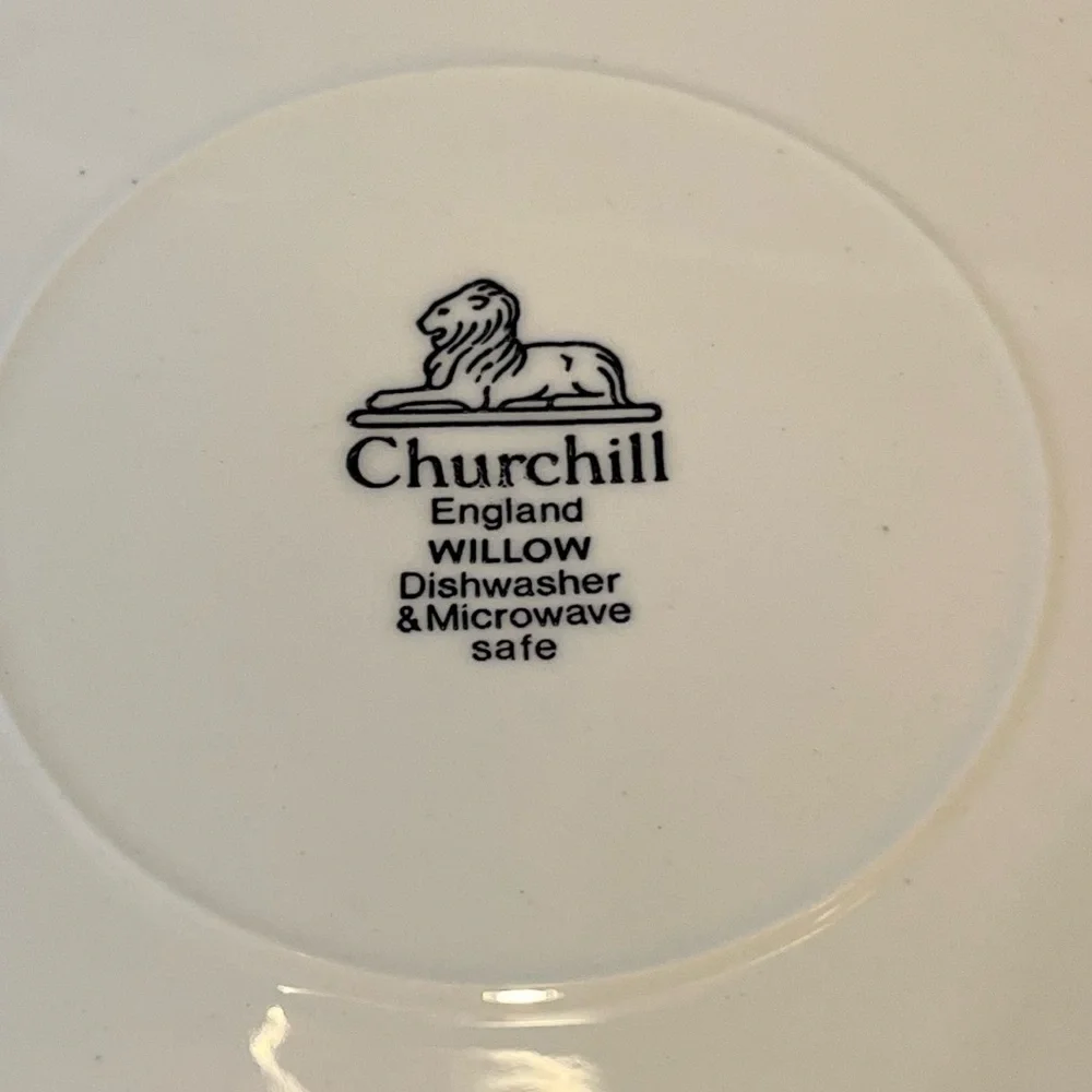 Churchill Blue Willow Blue and White Platter 12” Made in England